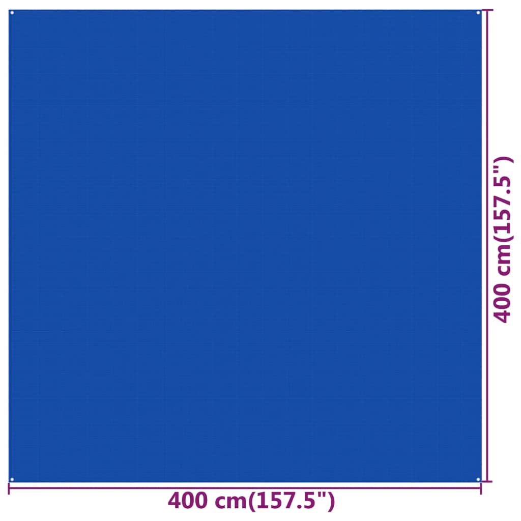 vidaXL Teltteppe 400x400 cm blå HDPE