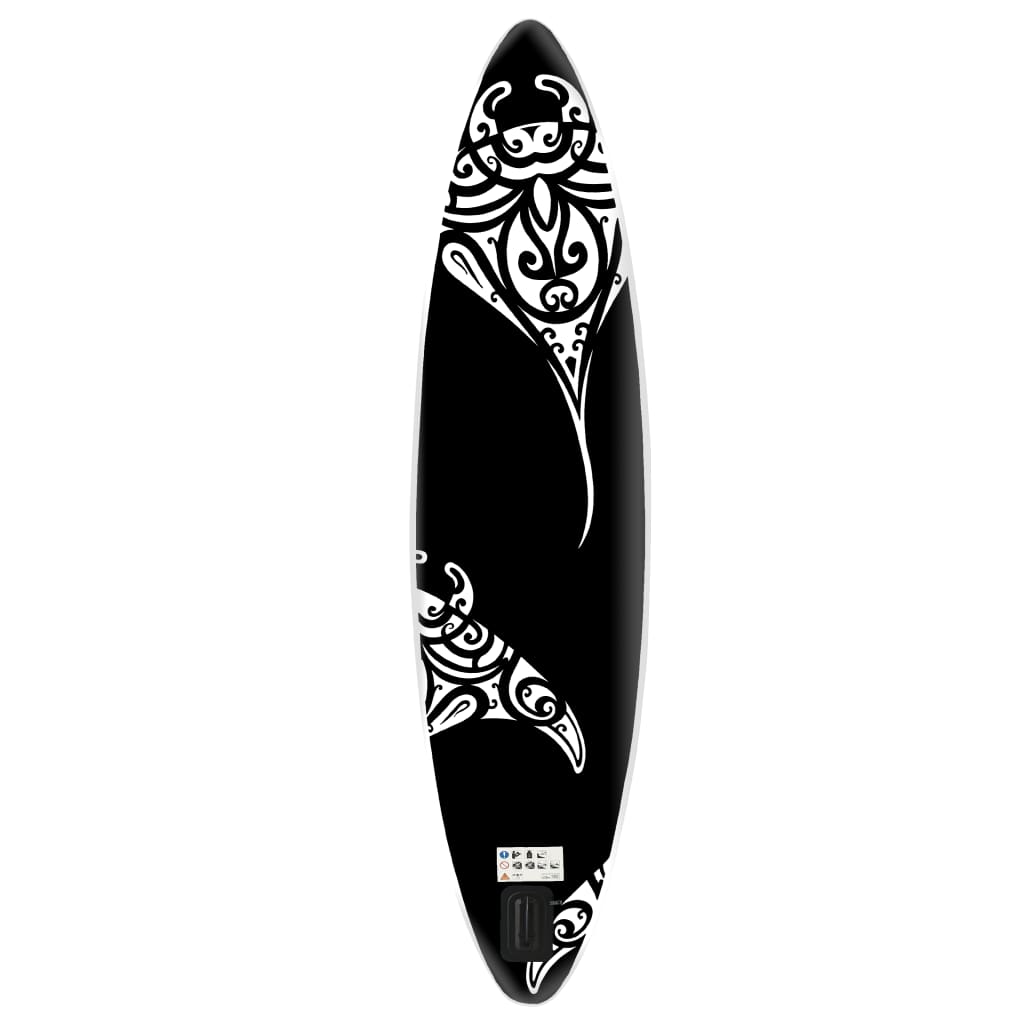 vidaXL Oppblåsbart padlebrettsett 305x76x15 cm svart