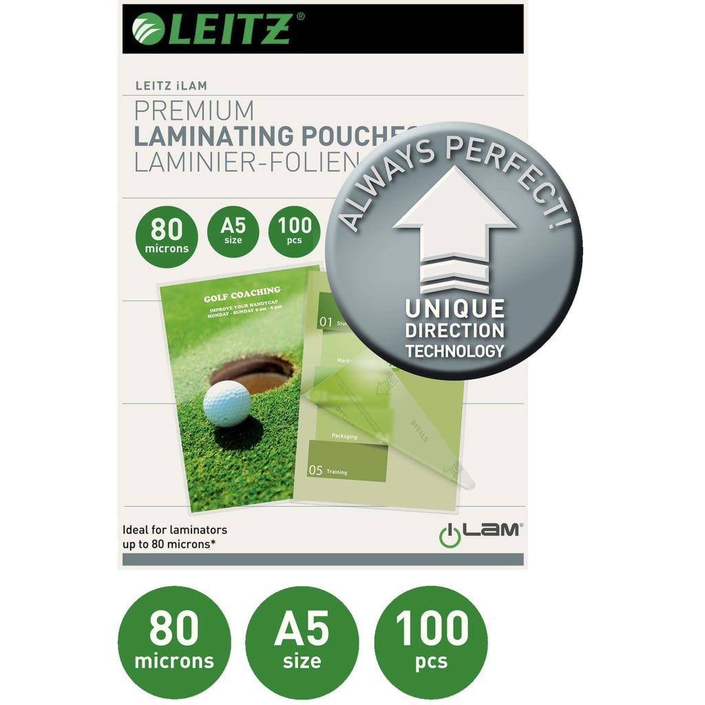 Leitz Lamineringslommer ILAM 80 mikroner A5 100 stk