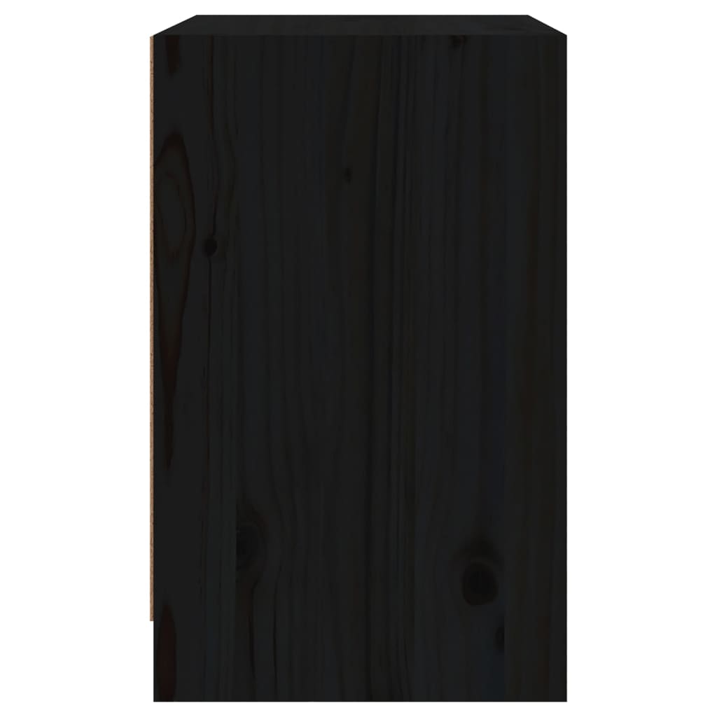 vidaXL Nattbord 40x31x50 cm heltre furu svart