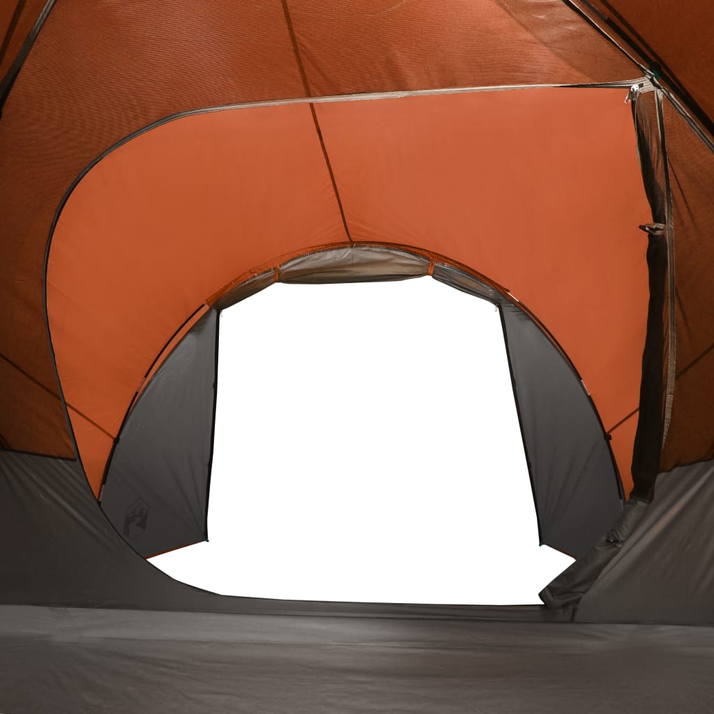vidaXL Campingtelt 8 personer grå og oransje vanntett