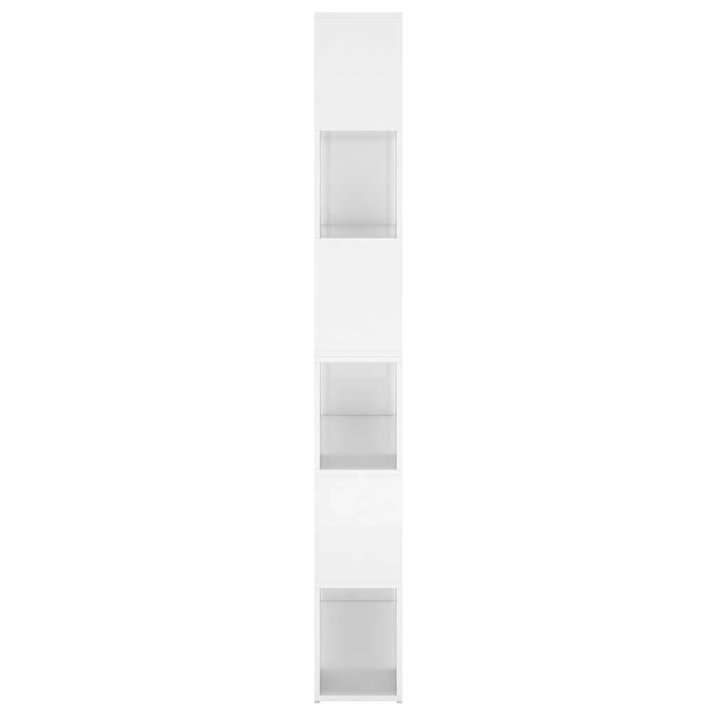 vidaXL Bokhylle/romdeler høyglans hvit 100x24x188 cm