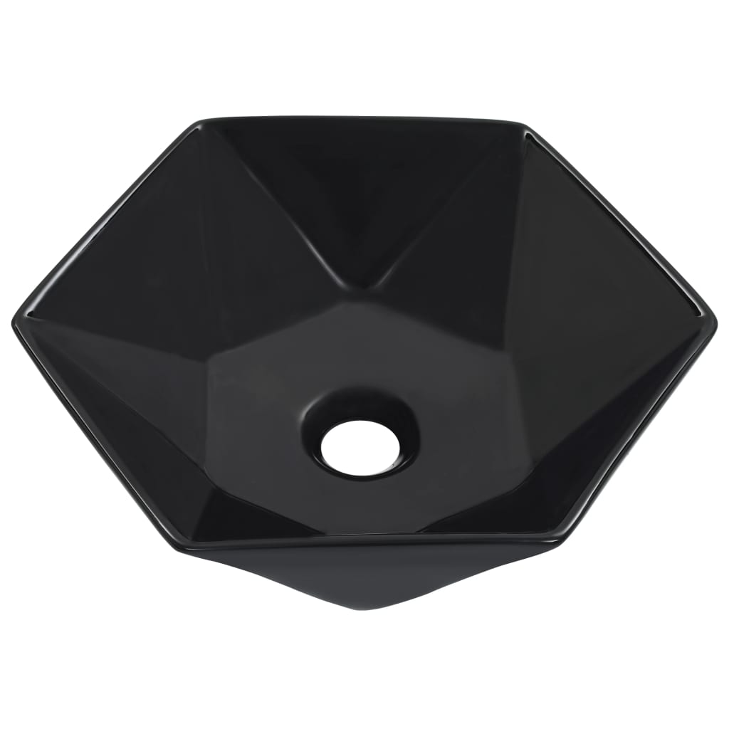 vidaXL Vask 41x36,5x12 cm keramikk svart