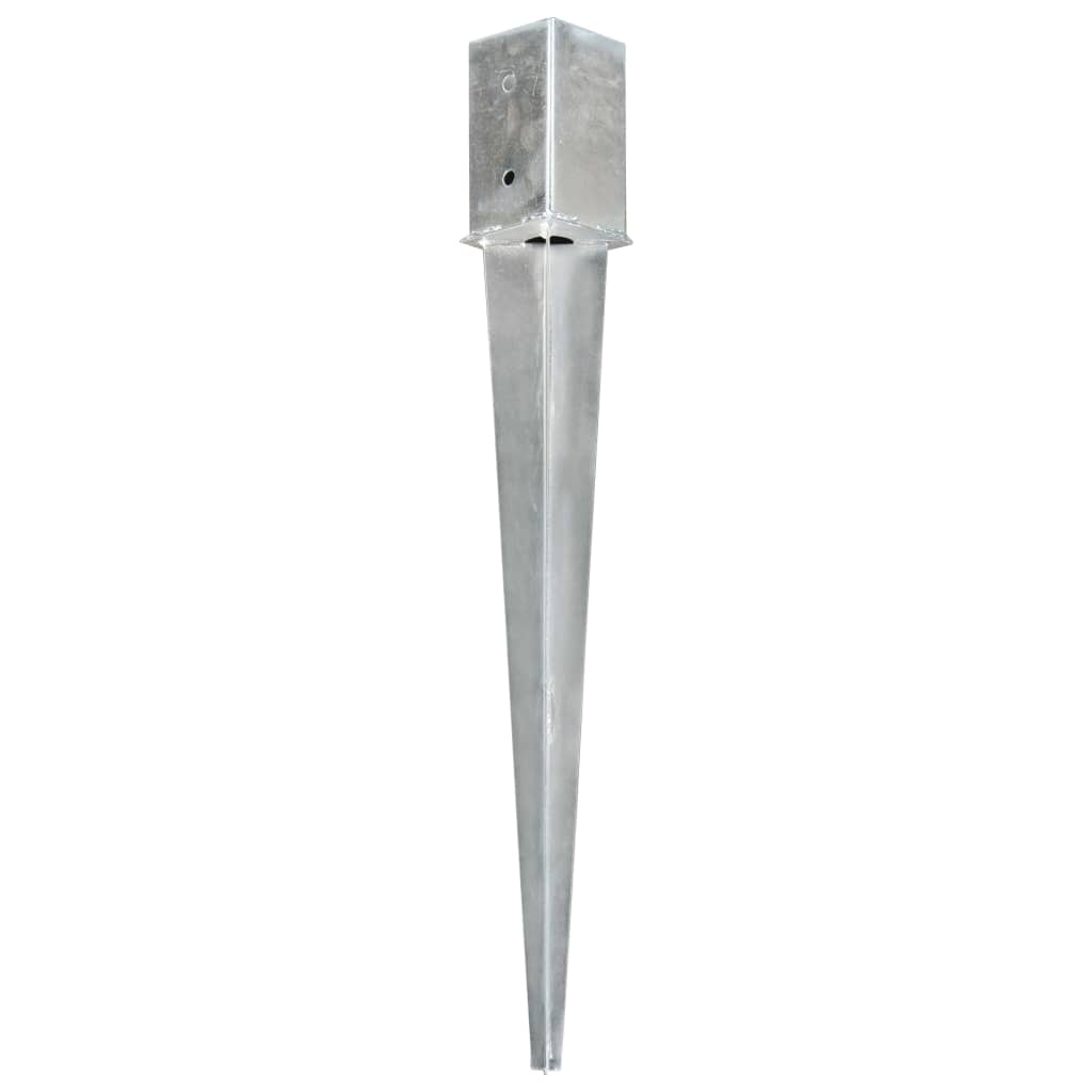 vidaXL Jordspyd 6 stk sølv 8x8x76 cm galvanisert stål