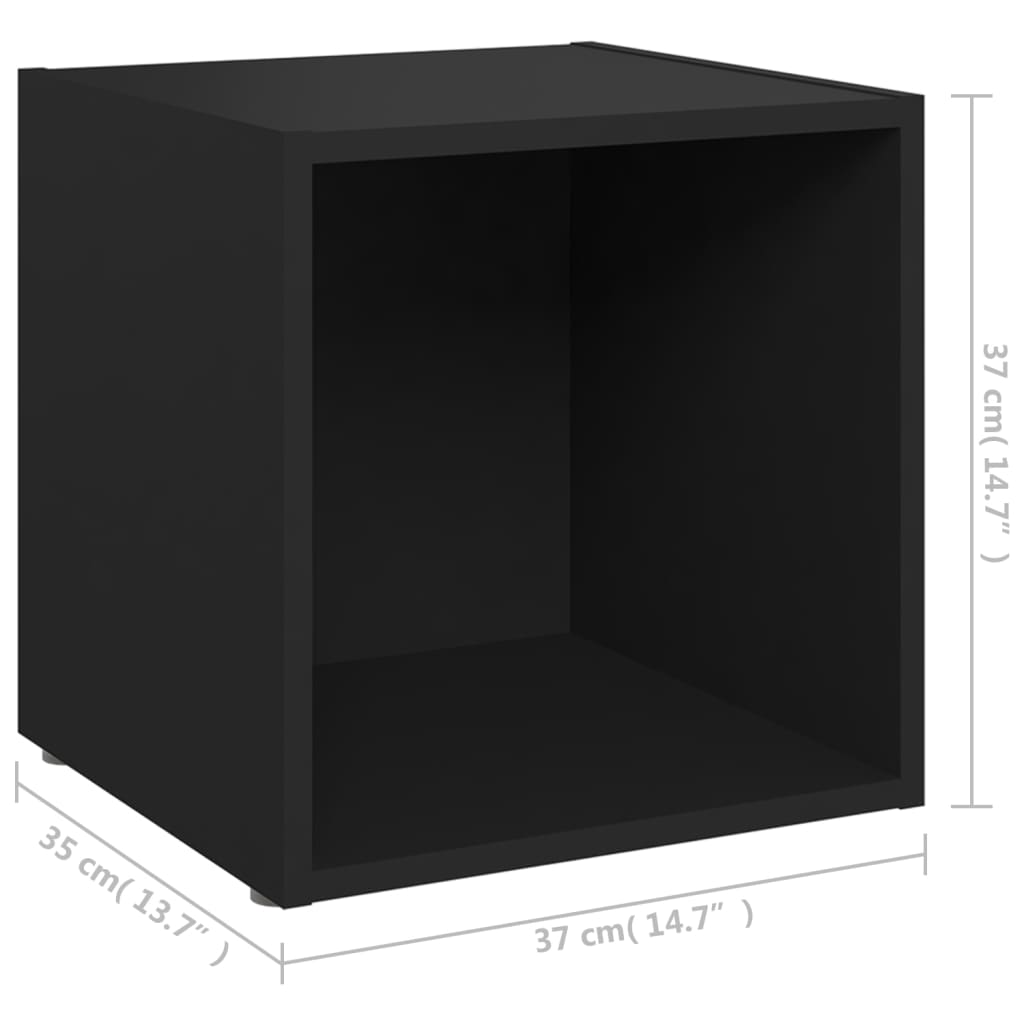 vidaXL TV-benker 2 stk svart 37x35x37 cm sponplate