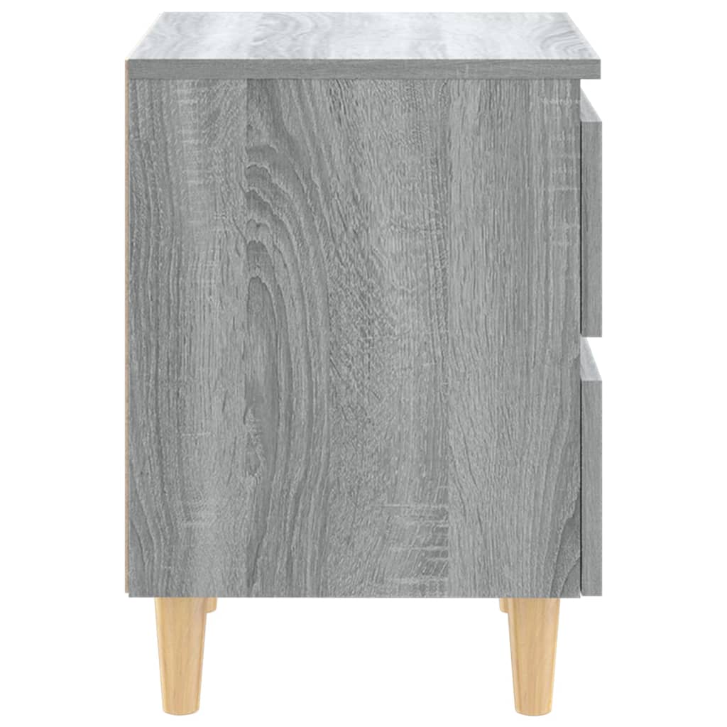 vidaXL Nattbord med ben i heltre 2 stk grå sonoma eik 40x35x50 cm