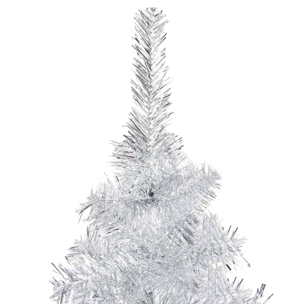 vidaXL Kunstig juletre med LED og stativ 240 cm PET sølv