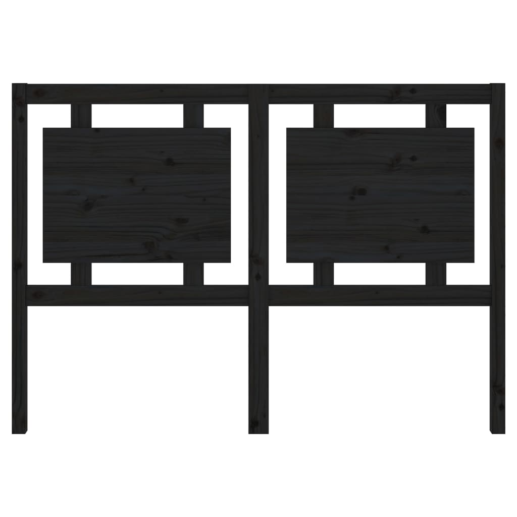 vidaXL Sengegavl svart 140,5x4x100 cm heltre furu