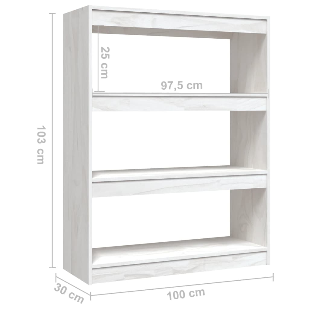 Bokhylle/Romdeler Hvit 80X24X186 Cm Konstruert Tre