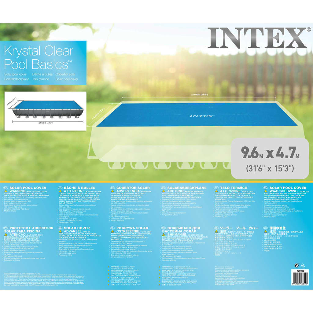 Intex Soldrevet bassengtrekk rektangulært 975x488 cm