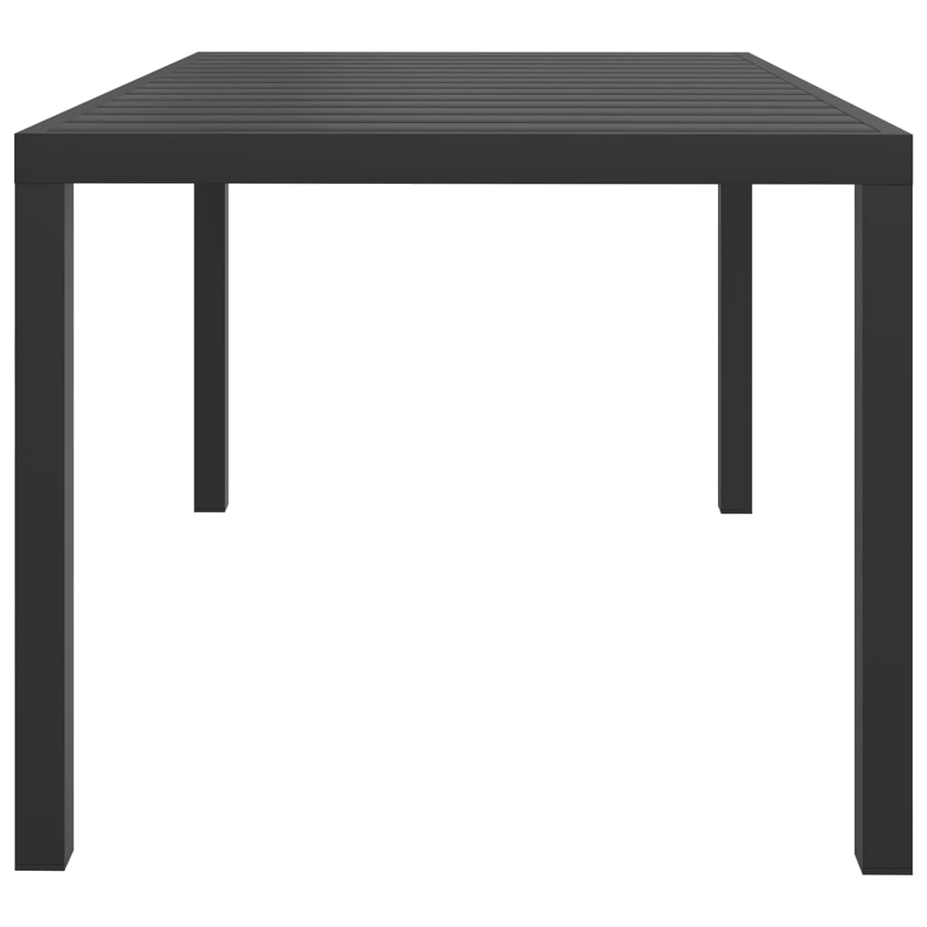 vidaXL Hagebord svart 150x90x74 cm aluminium og WPC