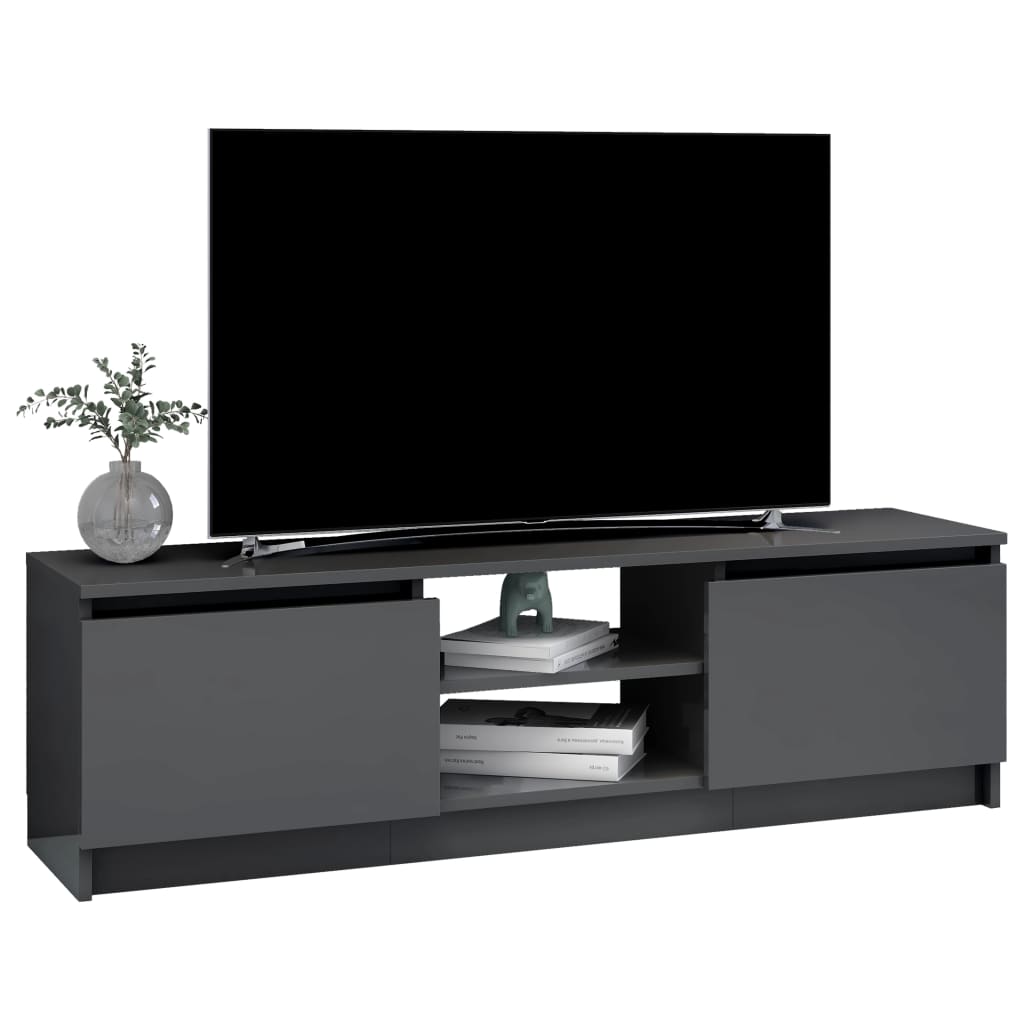 vidaXL TV-benk høyglans grå 120x30x35,5 cm sponplate