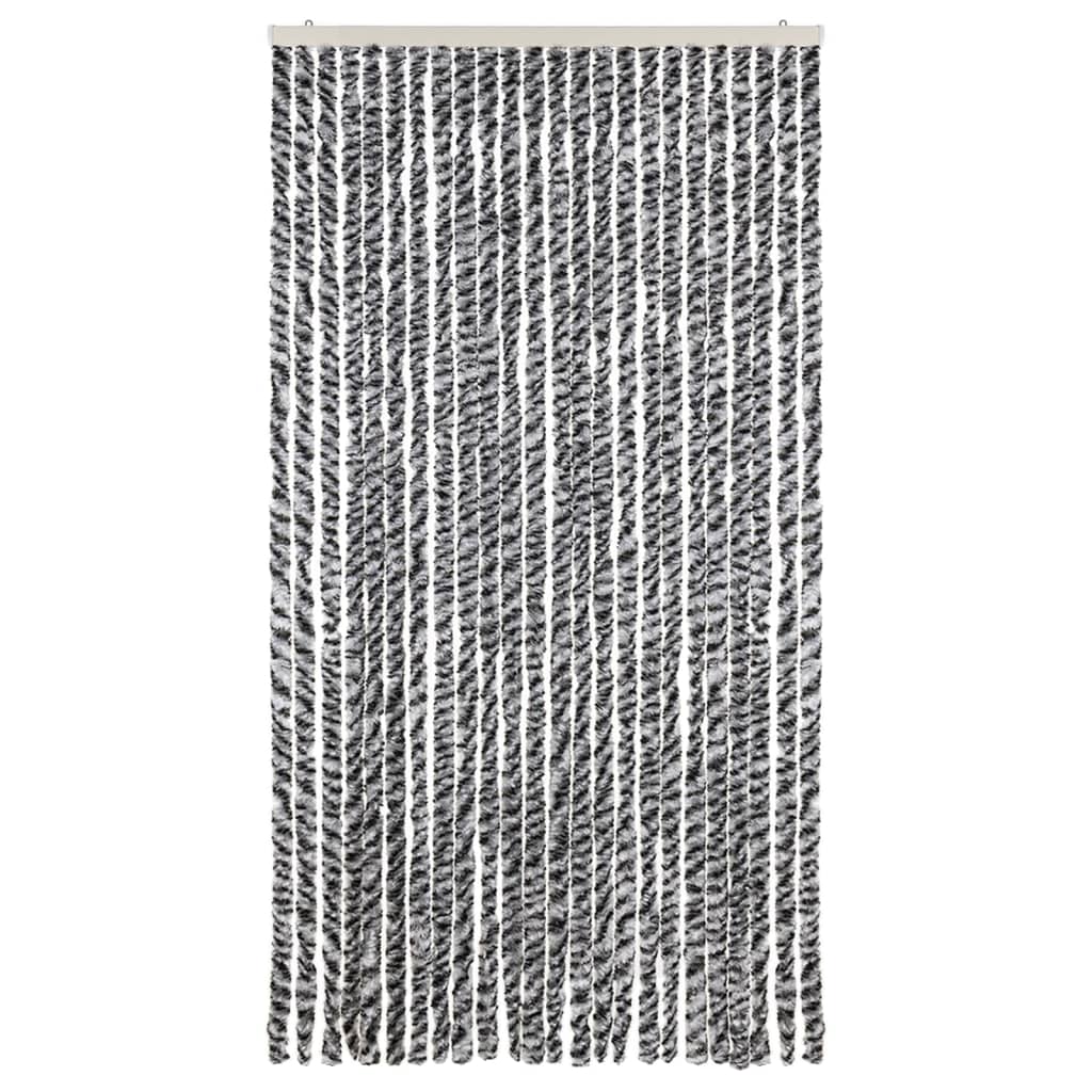 vidaXL Fluegardin grå og svart og hvit 100x230 cm chenille