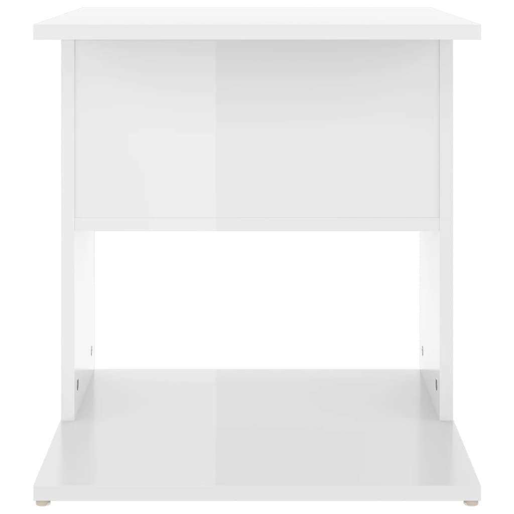 vidaXL Sidebord høyglans hvit 45x45x48 cm sponplate