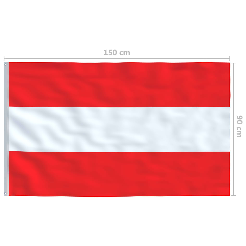 vidaXL Østerriksk flagg og stang aluminium 4 m