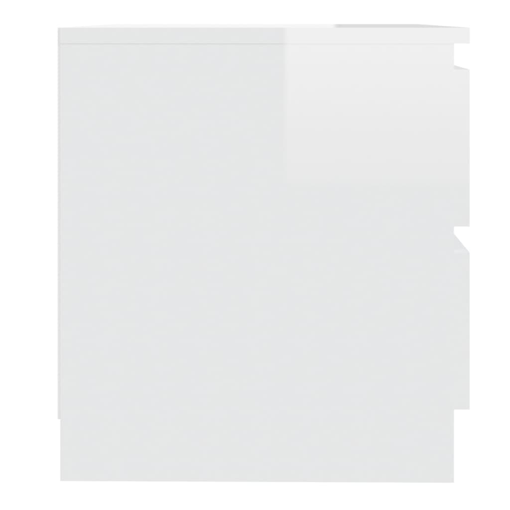 vidaXL Nattbord høyglans hvit 50x39x43,5 cm sponplate