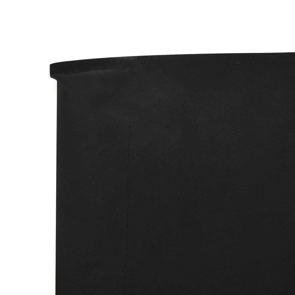 vidaXL Vindskjerm 9 paneler stoff 1200x160 cm svart
