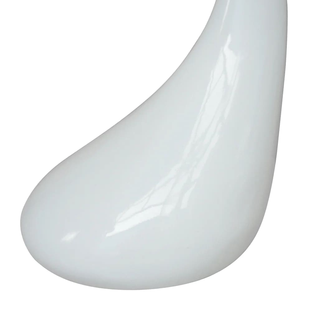 vidaXL Salongbord med rund glassflate høyglans hvit