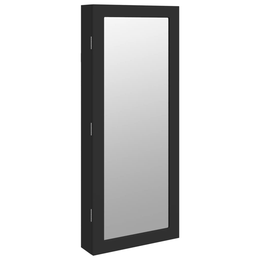 vidaXL Speilskap med LED-lys veggmontert svart