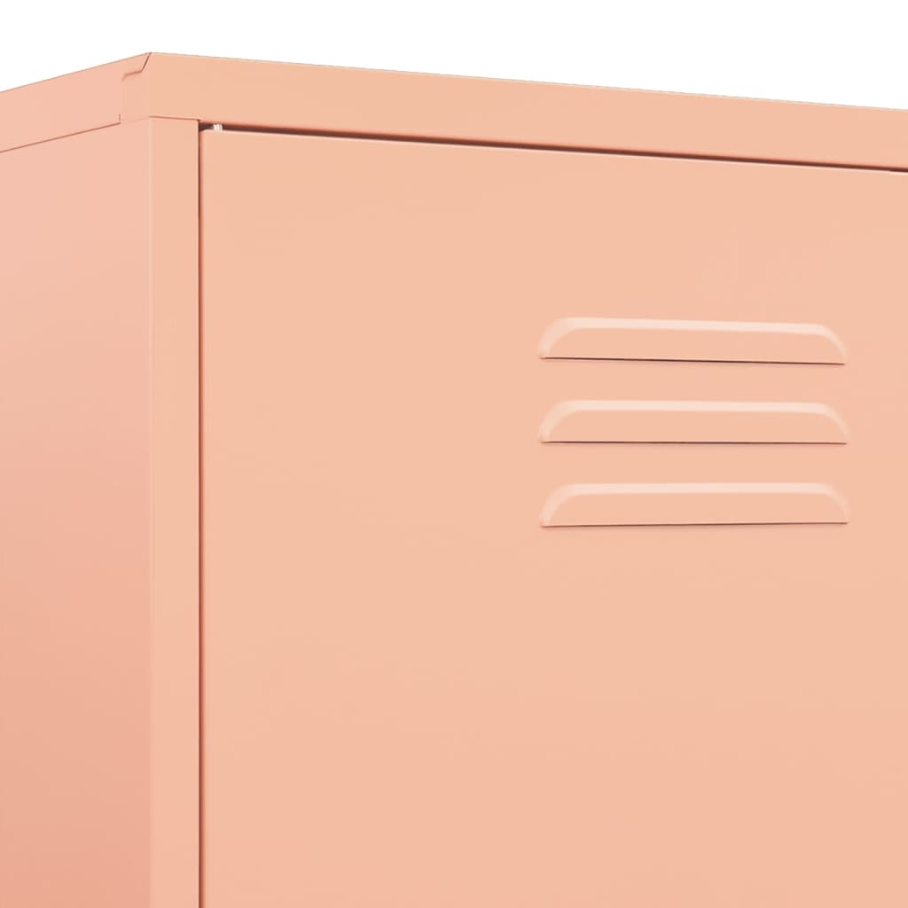 vidaXL Garderobe rosa 90x50x180 cm stål