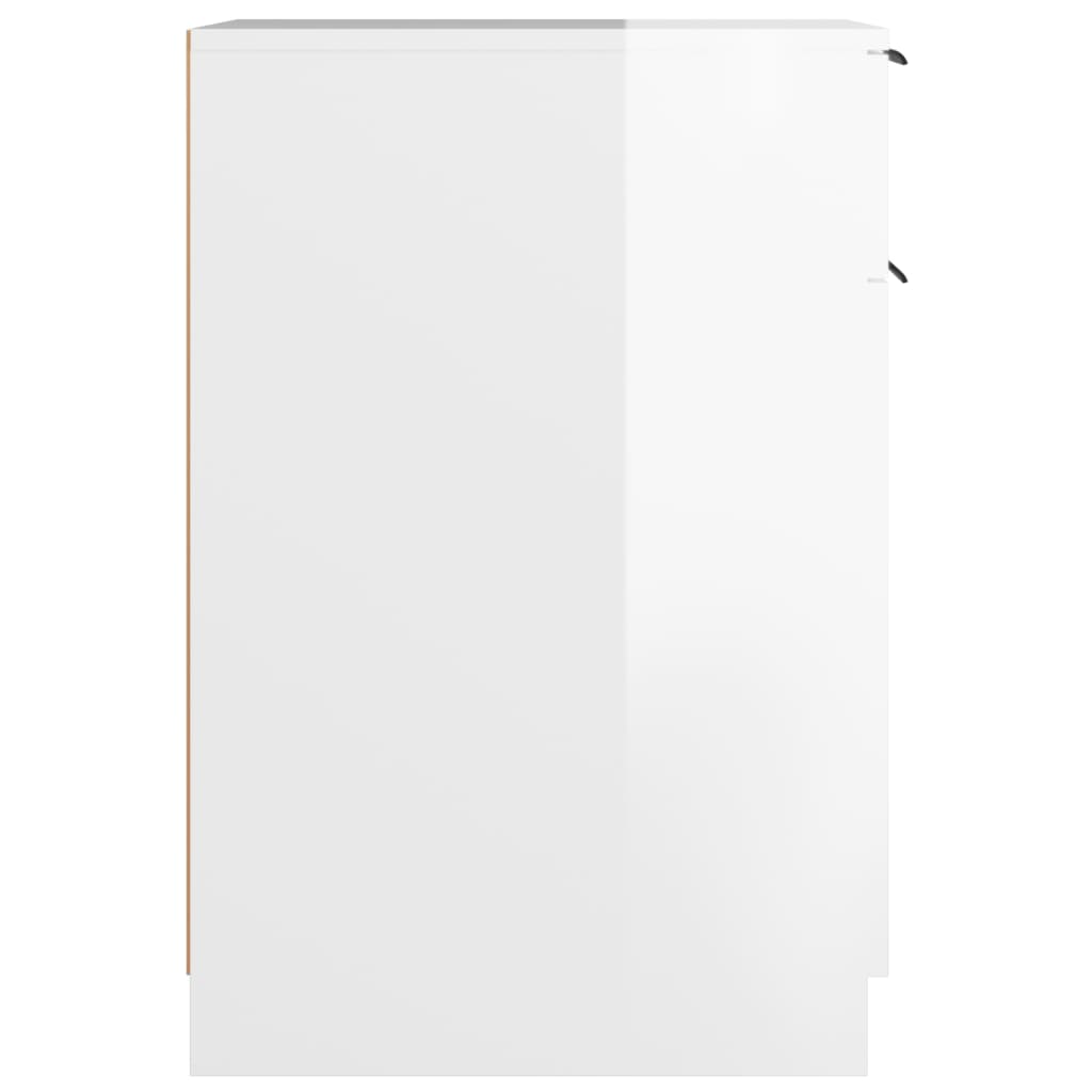 vidaXL Skrivebordskap høyglans hvit 33,5x50x75 cm konstruert tre