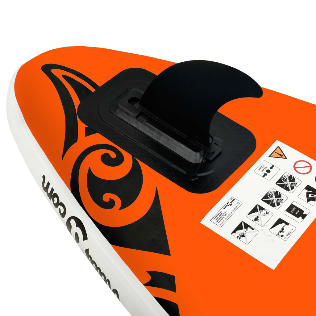 vidaXL Oppblåsbart padlebrettsett 305x76x15 cm oransje