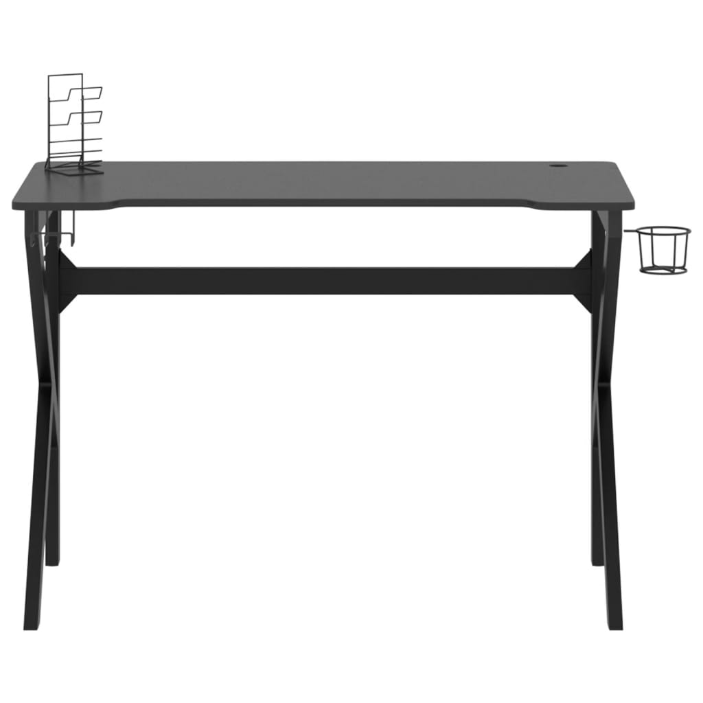 vidaXL Spillebord med K-formede ben svart 110x60x75 cm