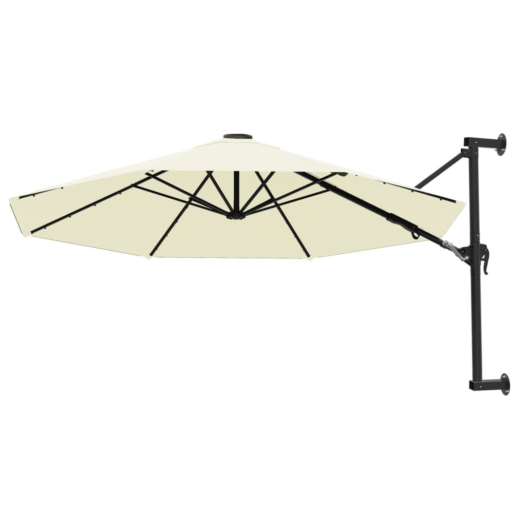 vidaXL Veggmontert parasoll med stålstang 300 cm sand