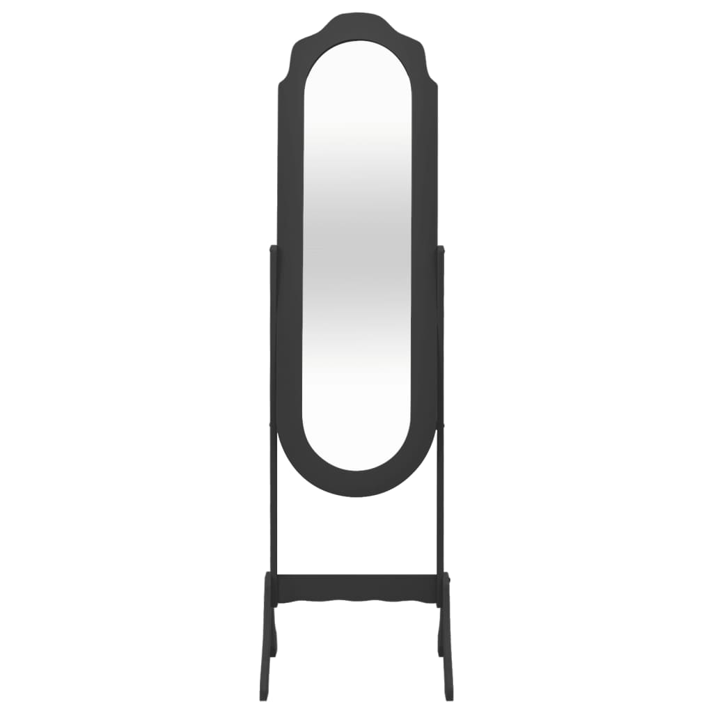 vidaXL Frittstående speil svart 45,5x47,5x160 cm konstruert tre