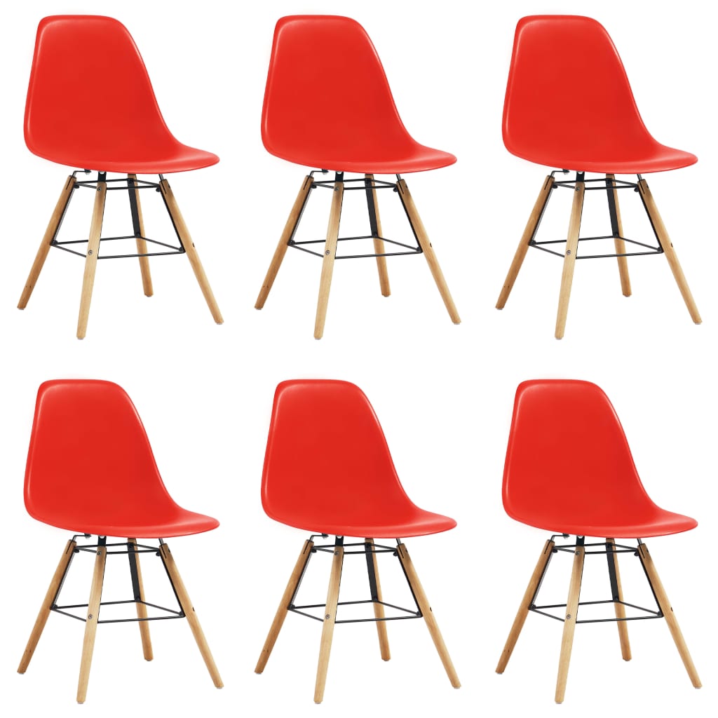 vidaXL Spisestoler 6 stk rød plast