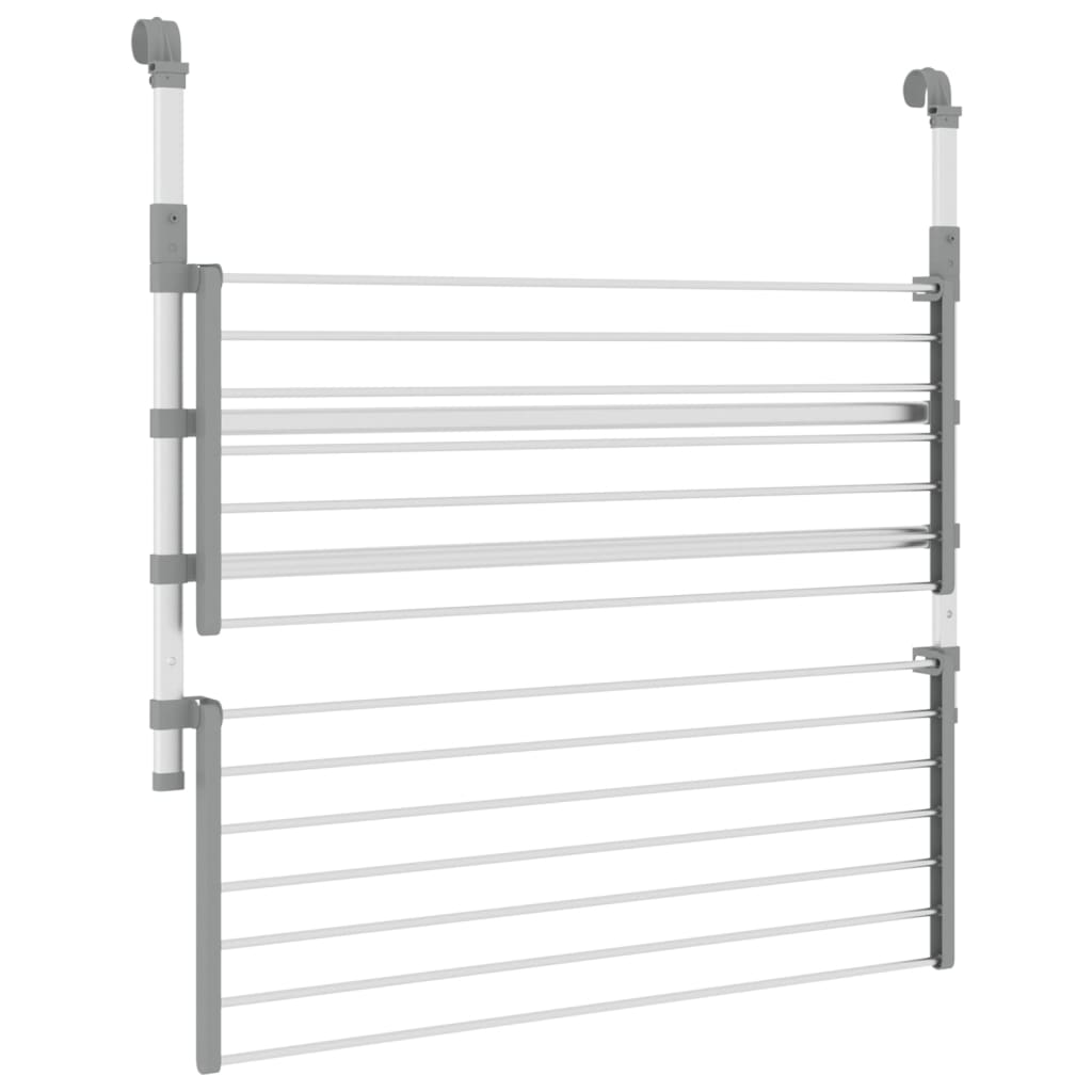 vidaXL Tørkestativ for balkong 89x25x(60-95) cm aluminium
