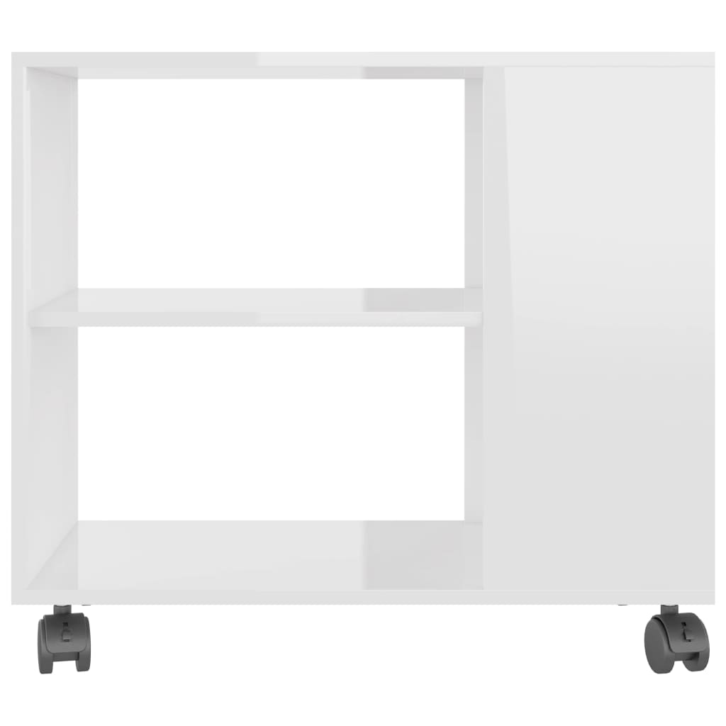vidaXL Sidebord høyglans hvit 70x35x55 cm konstruert tre