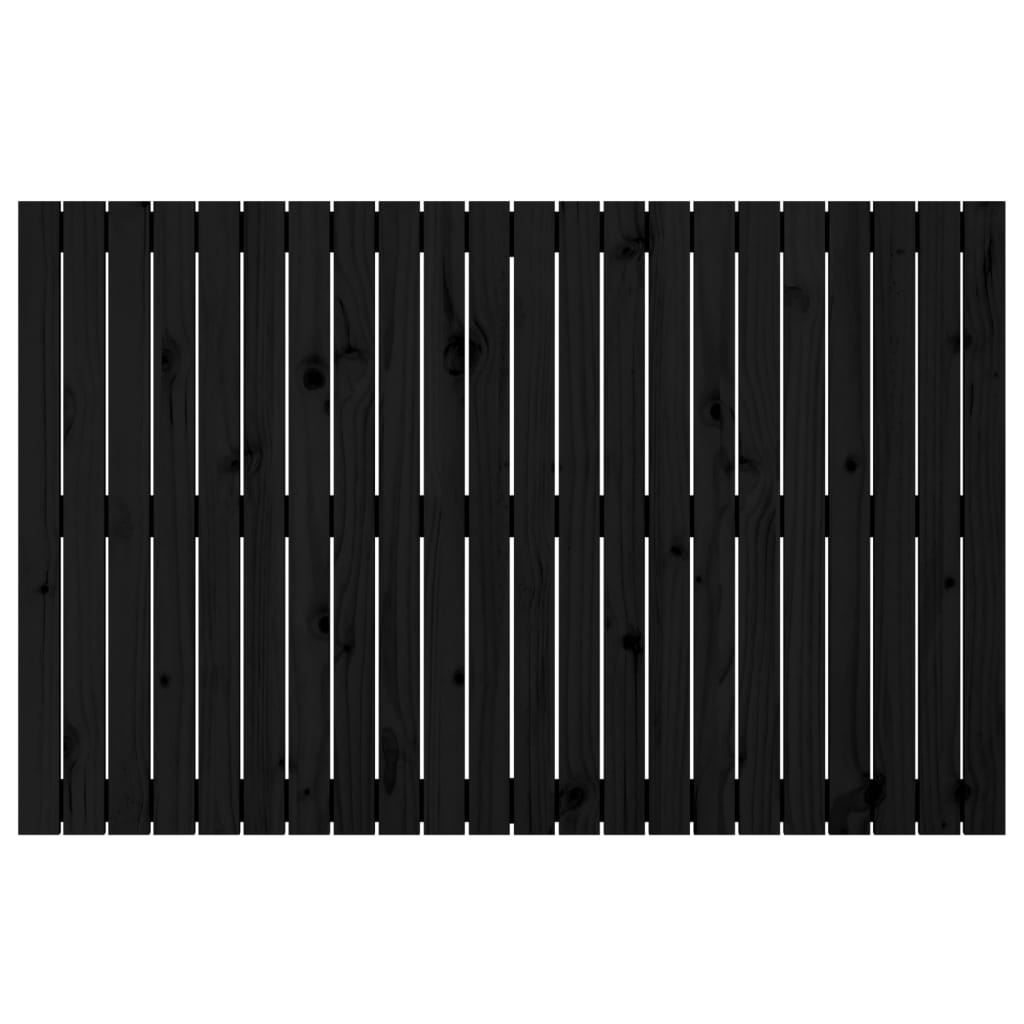 vidaXL Veggmontert sengegavl svart 140x3x90 cm heltre furu