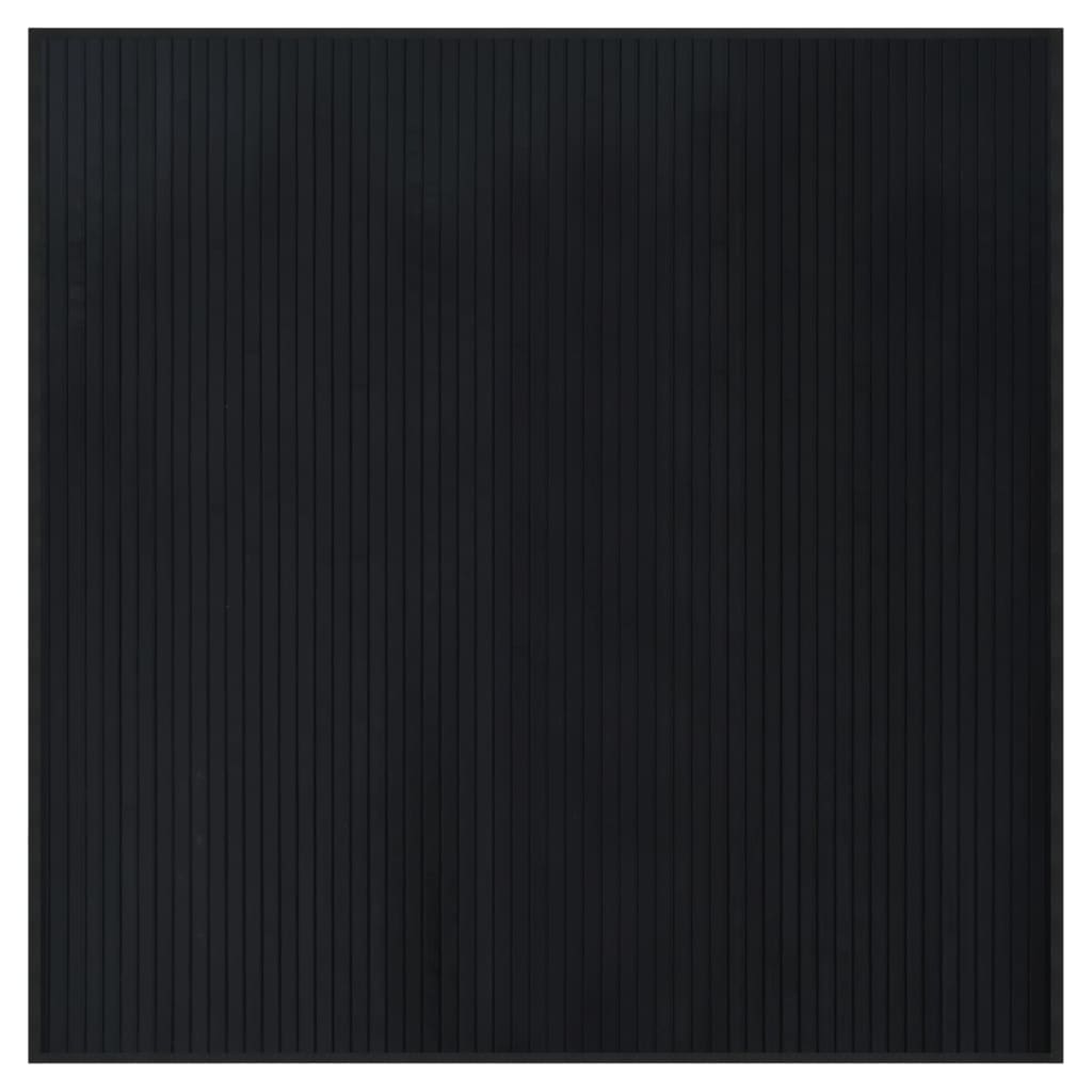 vidaXL Teppe firkantet svart 100x100 cm bambus