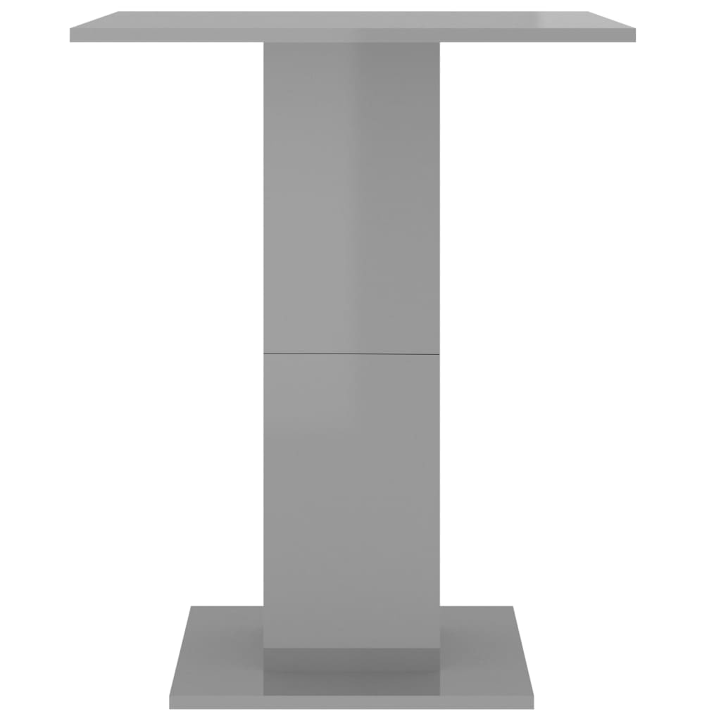 vidaXL Bistrobord høyglans grå 60x60x75 cm sponplate