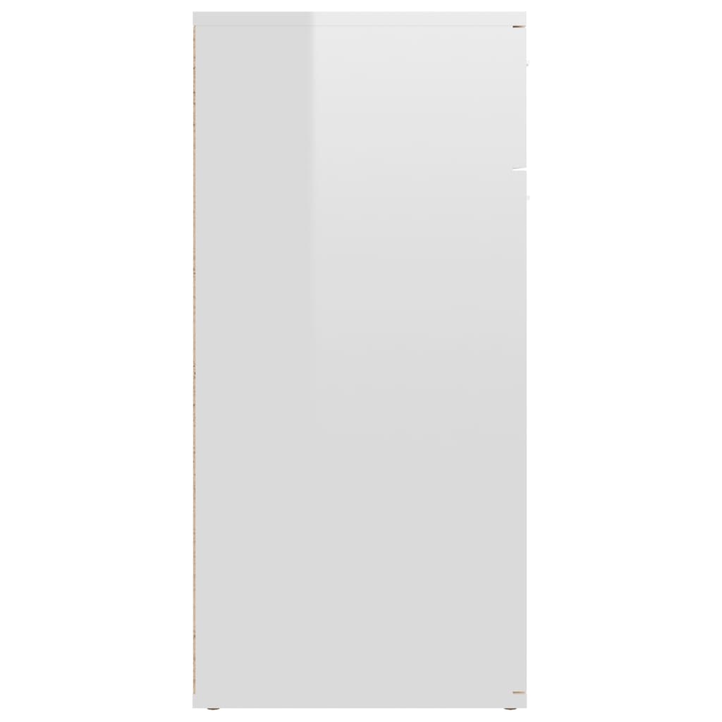 vidaXL Skjenk høyglans hvit 80x36x75 cm sponplate