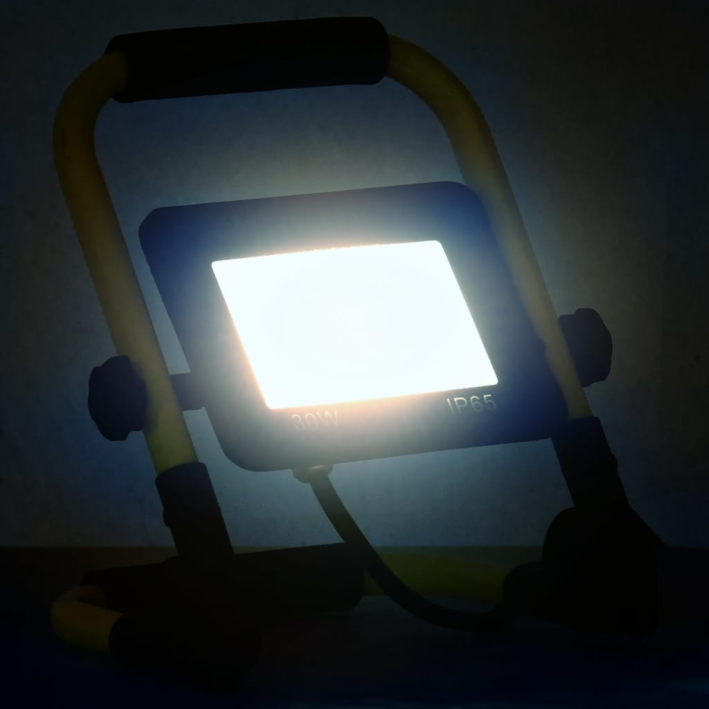 vidaXL LED-flomlys med håndtak 30 W kaldhvit