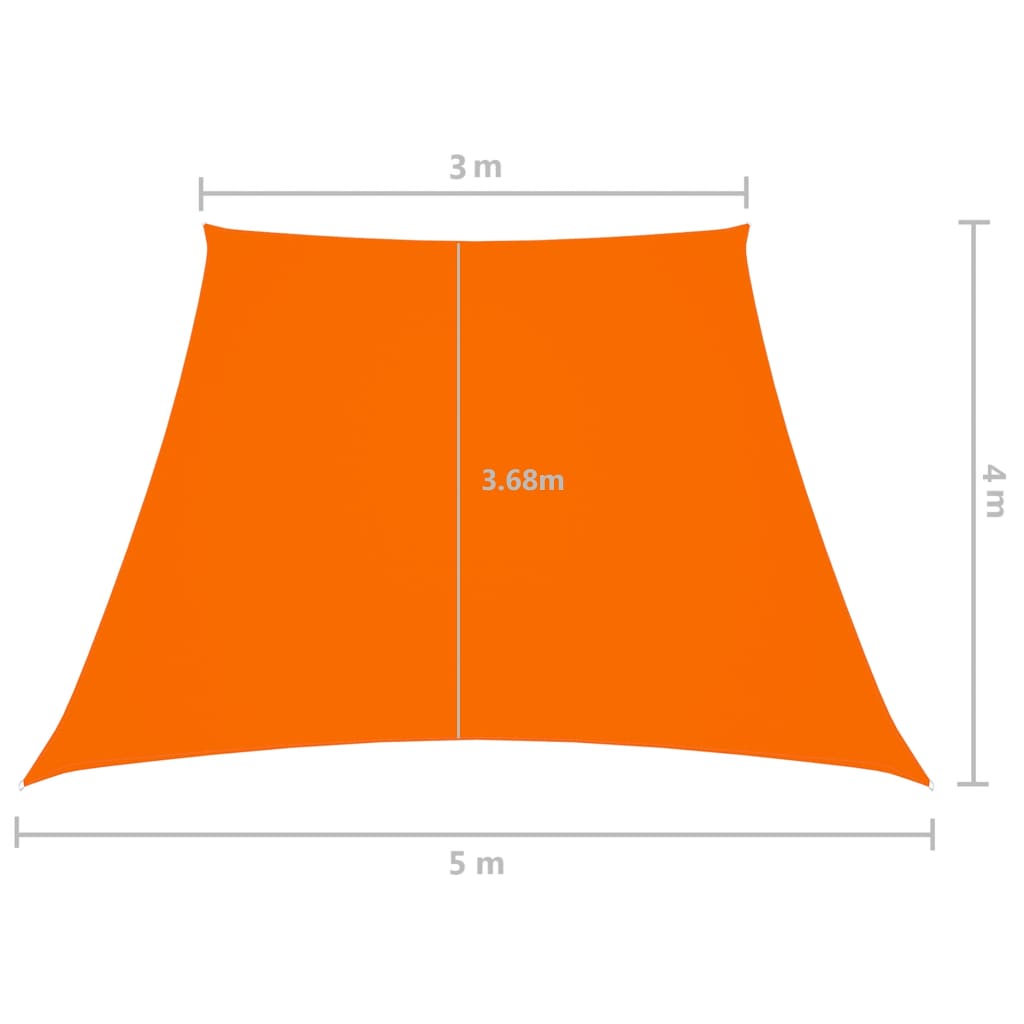 vidaXL Solseil oxfordstoff trapesformet 4/5x3 m oransje