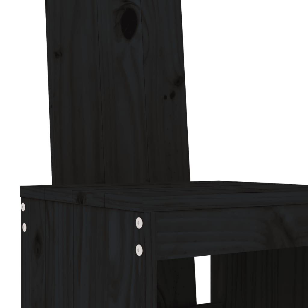 vidaXL Barkrakker 2 stk svart 40x42x120 cm heltre furu