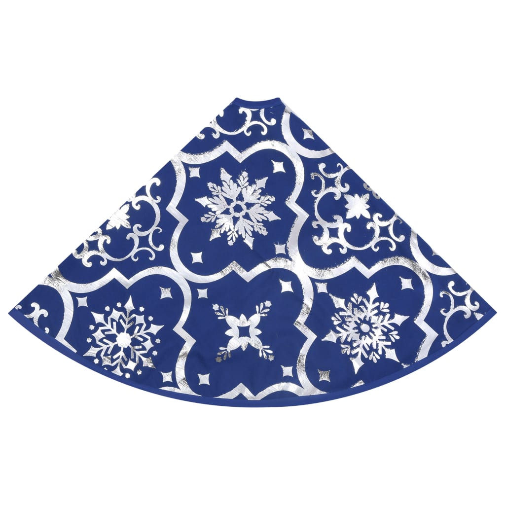 vidaXL Luksus juletreskjørt med sokk blå 90 cm stoff