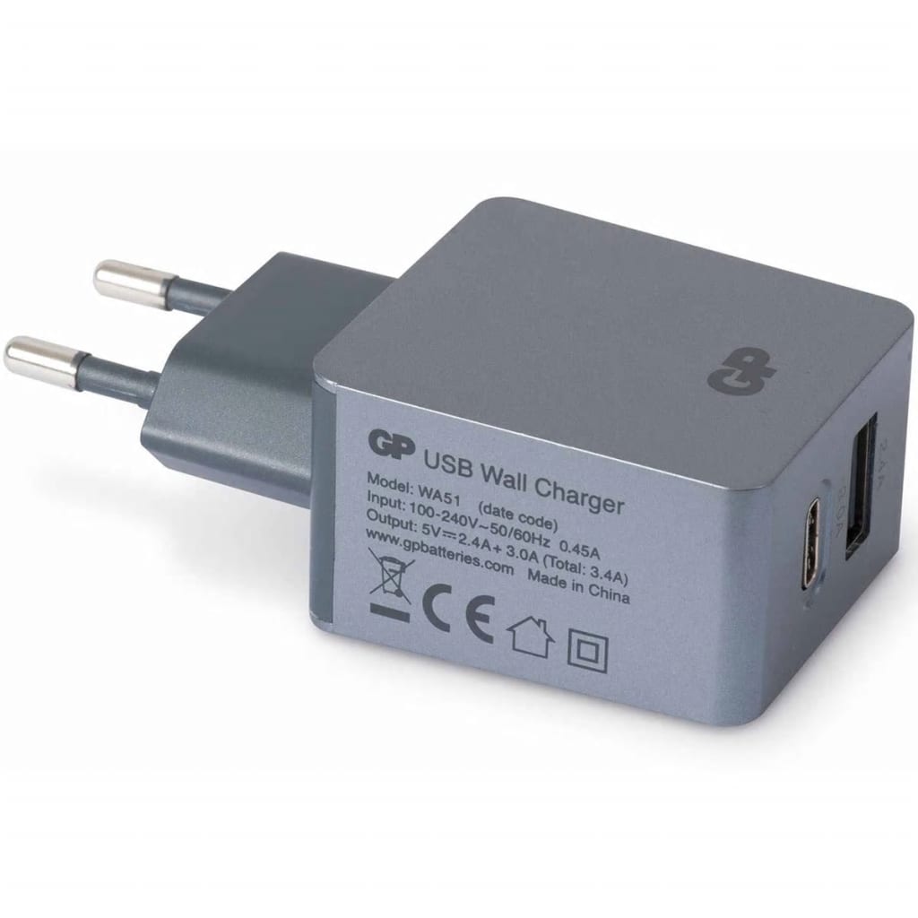 GP USB-lader med 2 porter WA51 2,4 A + 3 A 150GPWA51C1