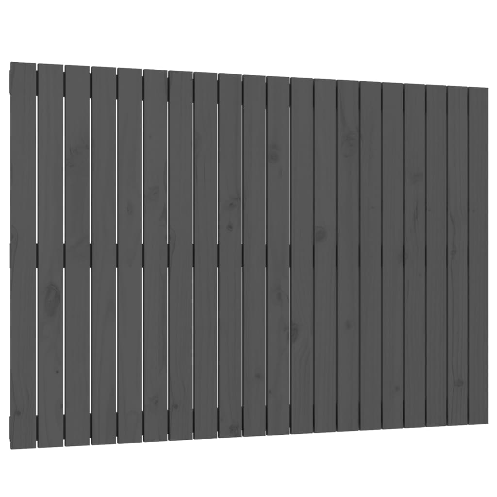 vidaXL Veggmontert hodegavl grå 127,5x3x90 cm heltre furu