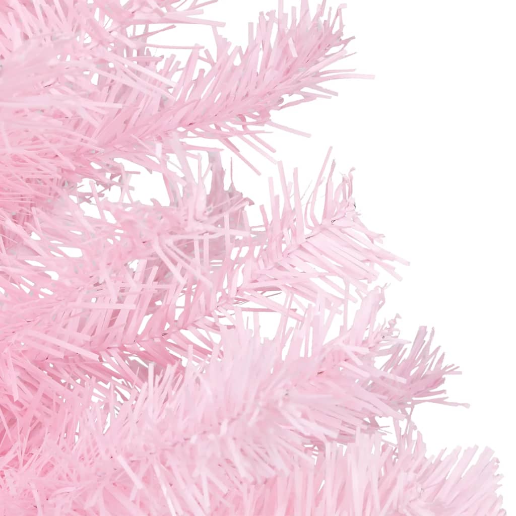 vidaXL Forhåndsbelyst kunstig juletre med stativ rosa 120 cm PVC