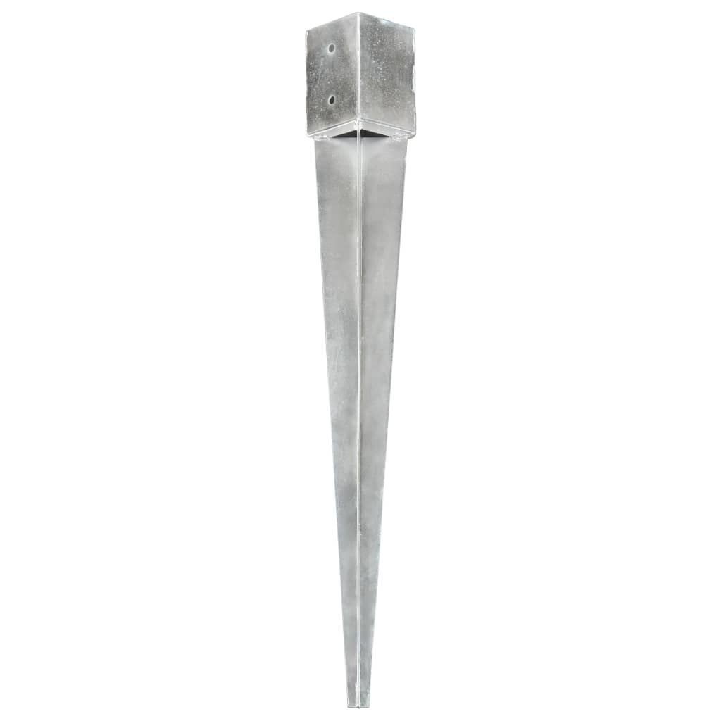 vidaXL Jordspyd 12 stk sølv 10x10x91 cm galvanisert stål