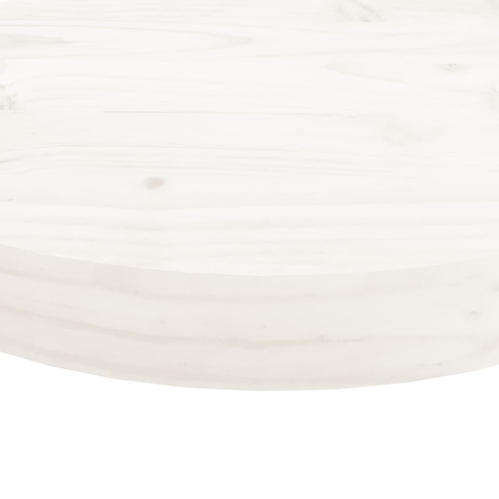 vidaXL Bordplate rund hvit Ø30x3 cm heltre furu