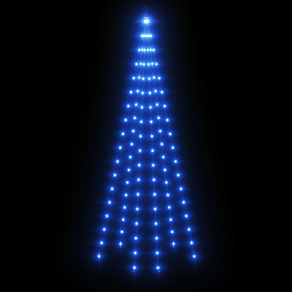 vidaXL Juletre på flaggstang 108 LED blå 180 cm