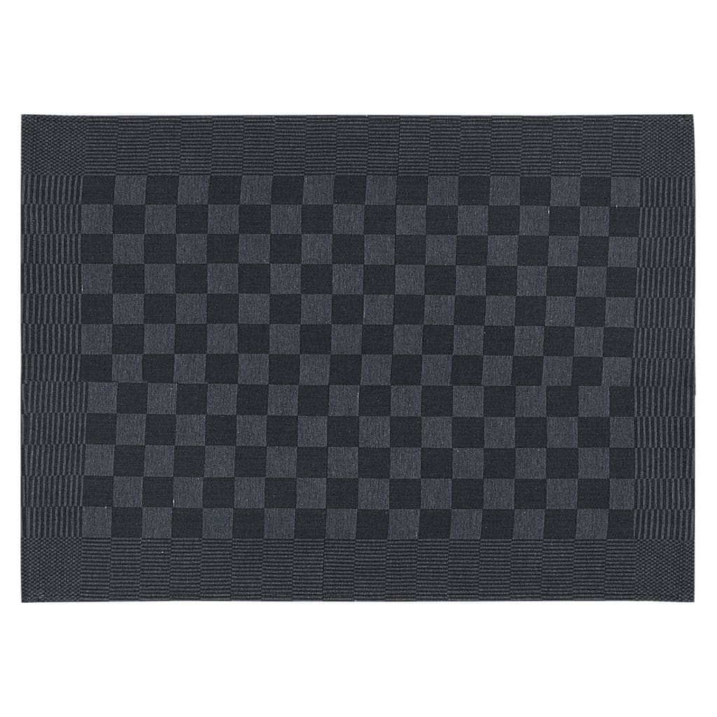 vidaXL Kjøkkenhåndklær 10 stk svart og grå 50x70 cm bomull