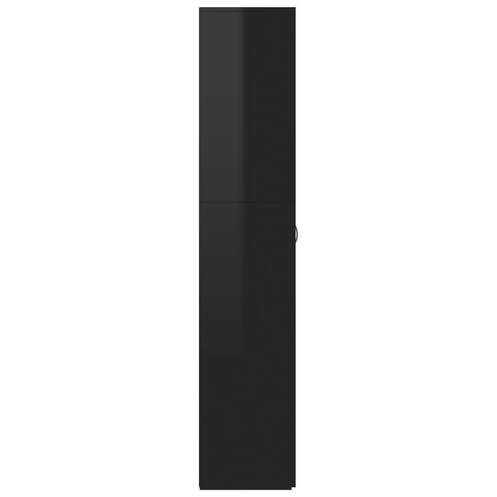 vidaXL Skoskap høyglans svart 80x35,5x180 cm sponplate