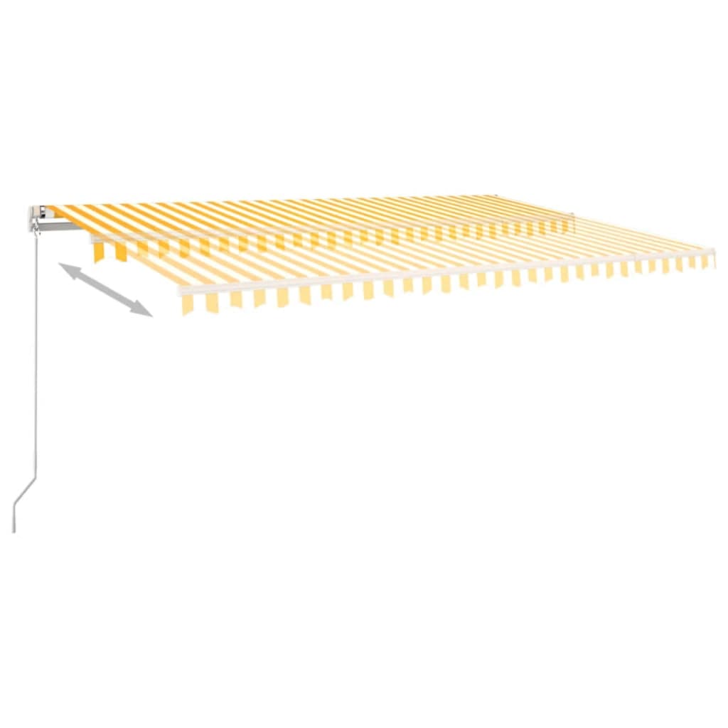 vidaXL Manuell uttrekkbar markise 500x300 cm gul og hvit