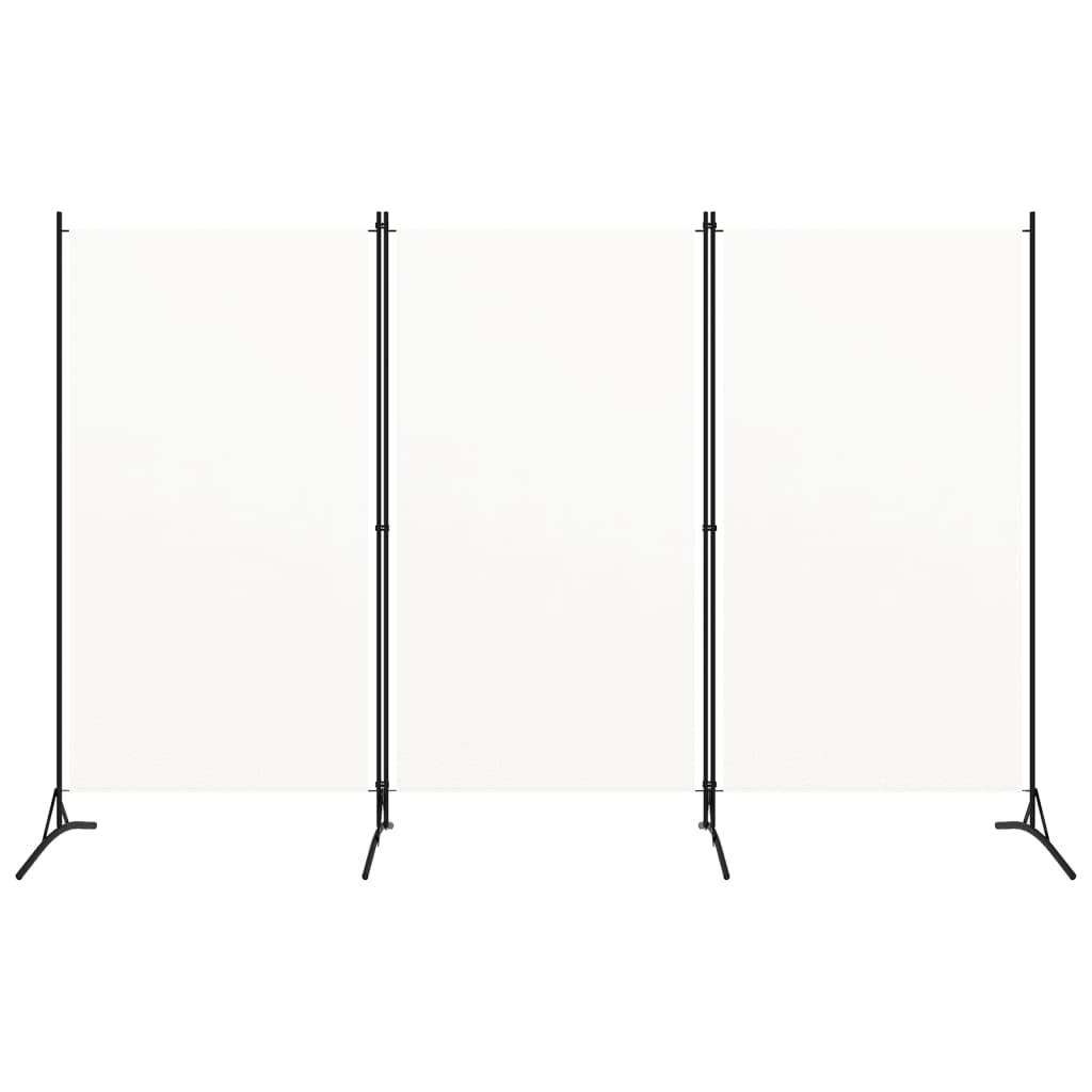 vidaXL Romdeler 3 paneler hvit 260x180 cm stoff